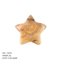 15mm star-shaped natural crazy agate stone ornament with unique orange-brown swirl patterns - Crazy Agate