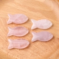 Fünfer Set kleine Fisch Anhänger aus Rosenquarz für DIY Schmuck und Zubehör - Rosenquarz (Einzelne Perle)