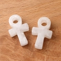 Weiße Kristall-Ankh-Anhänger mit poliertem ägyptischem Lebenssymbol-Design - Weiß Kristall
