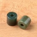 Paire de perles cylindriques en agate verte polie pour la création de bijoux - Agate d'Inde