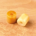 Paire de perles cylindriques en pierre naturelle à grand trou en tons jaune et orange - Topaze