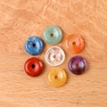 Set of seven natural crystal donut pendants with chakra stones in various colors - Small Donut Style (12mm)