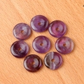 Natural purple amethyst stone donut beads with unique raw textures on wooden background - Amethyst (1pc)