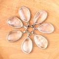 Set de 7 colgantes de cristal en forma de gota con bordes metálicos plateados - Cuarzo Hialino (Colgante Solo (Sin Cadena))
