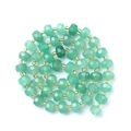 Faceted light green natural stone wheel beads with yellow spacers for DIY jewelry making - Green Aventurine