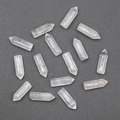 Prismes hexagonaux en cristal naturel poli blanc et rose en forme de balle - Cristal de Roche (Sans Trou Pièce Unique) / 6x21mm