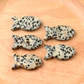 Dalmatiner Jaspis kleine Fisch Anhänger mit Bohrung für DIY Schmuckherstellung - Dalmatiner Jaspis (Einzelne Perle)