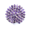Strand of faceted purple amethyst rondelle beads with gold spacers for DIY jewelry - Purple Crystal