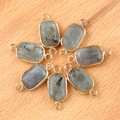 Set of six rectangular labradorite crystal connectors with gold frames for DIY jewelry - Labradorite (1pc)