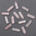 Pierres de quartz rose naturel poli en forme hexagonale pour la création de bijoux DIY - Quartz Rose (Sans Trou Pièce Unique) / 6x21mm