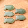 Set mit fünf Anhängern aus grünem Aventurin in Fischform für DIY-Schmuck - Grüner Aventurin (Einzelne Perle)