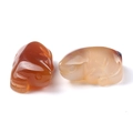 Mini natural agate crystal animal lizard carvings in reddish brown and light beige tones - Natural Agate
