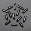 Pierres d'agate noire polies, mini cristaux prismatiques hexagonaux 6x21mm pour bijoux DIY - Obsidienne (Sans Trou Pièce Unique) / 6x21mm
