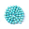 Faceted turquoise blue crystal wheel beads with golden spacers for DIY jewelry making - Synthetic Blue Turquoise