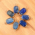 Rectangle natural lapis lazuli crystal pendants with gold plated connectors in bulk - Lapis Lazuli (1 Piece)