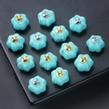 Perline a zucca turchese con ganci oro e argento per creazione di gioielli DIY - Turchese Sintetico