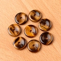 Set of 8 natural tiger eye stone donut beads with polished silk luster and round hole - Tiger's Eye (1pc)
