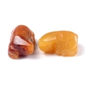 Miniature natural stone rat figurines in orange and yellow carved crystal agate set - Topaz