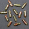 Pointes de cristal de rubis zoisite hexagones non percées pour bijoux artisanaux - Unakite (Sans Trou Pièce Unique) / 6x21mm
