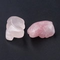 Miniature hand-carved natural rose quartz lizard figurines with polished pink finish - Rose Quartz
