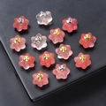 Perline a forma di zucca smerigliate in bianco e rosa con ganci in metallo - Rosso anguria (Sintetico)