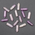 Mini cristaux d'améthyste violets hexagonaux pour la création de bijoux DIY - Lépidolite (Sans Trou Pièce Unique) / 6x21mm