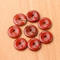 Set of eight red jasper donut charms with natural stone textures for DIY jewelry making - Red Jasper