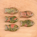 5er-Set natürliche Unakite-Anhänger in Fischform für DIY-Schmuck und Accessoires - Unakit (Einzelstück)