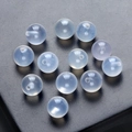 Translucent light blue natural agate 6mm half-hole round beads for DIY jewelry making - Single Piece (6mm) / Agate