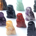 Mini figurines de dinosaures sculptées en cristal de quartz naturel et pierres précieuses - Couleurs mélangées aléatoires (1 pièce)