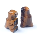 Hand-carved yellow Tiger's Eye gemstone dinosaur figurines with golden silk luster - Tiger's Eye (1pc)