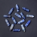 Prismes hexagonaux en sodalite bleue et blanche pour bijoux DIY 6x21mm - Jaspe à Points Bleus (Sans Trou Pièce Unique) / 6x21mm