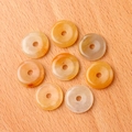 Set of eight orange agate donut pendants with natural texture for DIY jewelry making - Topaz Jade (1pc)