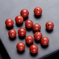 Deep red natural agate 6mm half-drilled round beads for DIY jewelry making - Single Piece (6mm) / Red Jasper