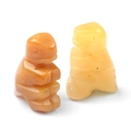Mini dinosaur figurines carved from orange and translucent yellow natural crystal stones - Topaz Jade (1pc)