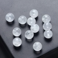 Translucent white 6mm natural crystal half-hole beads for DIY earring jewelry making - Single Piece (6mm) / White Crystal