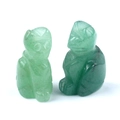 Green aventurine cat figurines carved from natural quartz crystal in two unique shades - Green Aventurine
