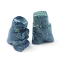 Figurines de dinosaures en pierre verte naturelle avec motifs tachetés uniques - Pierre Œil d'Oiseau (Pièce Unique)