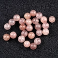 DIY jewelry 6mm half-drilled natural pink quartz stone beads for earrings - Single Piece (6mm) / Strawberry Quartz