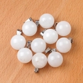 Pendentifs sphériques en cristal blanc avec fermoir en métal sur fond de bois naturel - Cristal de Roche (Pendentif Seul)