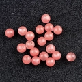 Translucent pink natural crystal round beads with half-hole for DIY jewelry making - Single Piece (6mm) / Watermelon Red (Synthetic)