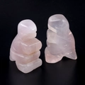 Ensemble de deux dinosaures sculptés en quartz rose naturel avec finition polie - Quartz Rose (1pc)