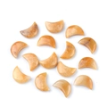 Set of 15 moon shaped yellow crystal stones with polished finish and natural texture - Topaz