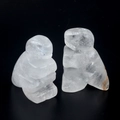 Mini figurine de dinosaure en cristal de roche sculptée à la main, texture glacée - Cristal de Roche (1pc)