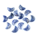 Blue and white sodalite crescent moon stones with natural marble patterns and polished finish - Blue Spot Stone