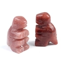 Mini figurines de dinosaures sculptées en cristal de fraise naturel rouge et rose - Aventurine Violette