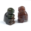 Figurines de dinosaures sculptées à la main en agate polie verte et brun rouge - Agate Indienne (1pc)