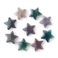 Polished 20mm natural stone pentagram stars in green and purple agate finish - Indian Agate