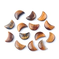 Tiger eye stone crescent moon pendants set with polished natural brown minerals - Tiger's Eye