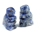 Set de 2 mini figurines de dinosaures en pierre sodalite bleue à texture naturelle - Sodalite (1pc)